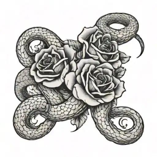 Two Headed Snake With Roses