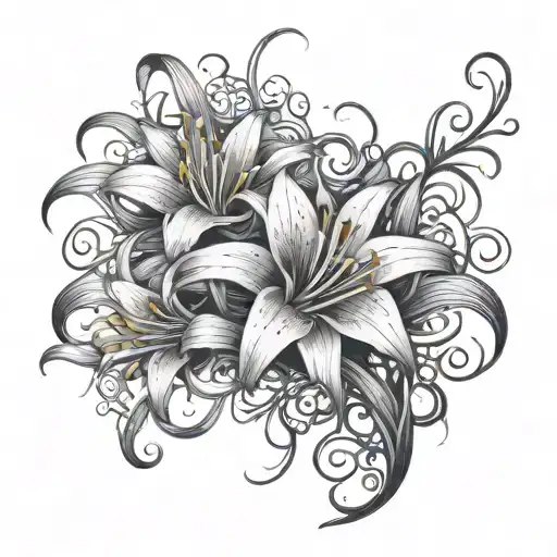 Vines Wrap Around Spider Lilly Flower