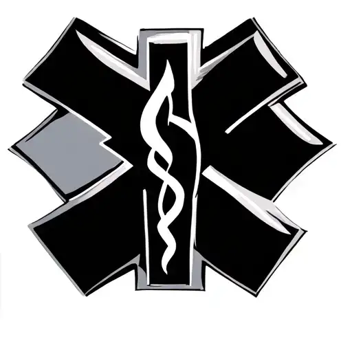 Star Of Life And Dispatcher Headset Intertwined Symbolizing