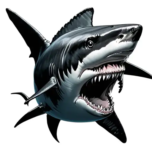 Top Down View Bull Shark Swimming