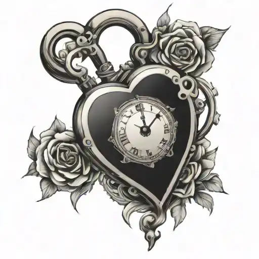 Clock Heart Shaped Lock