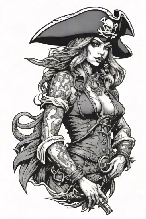 Sexy Pirate Girl Wearing