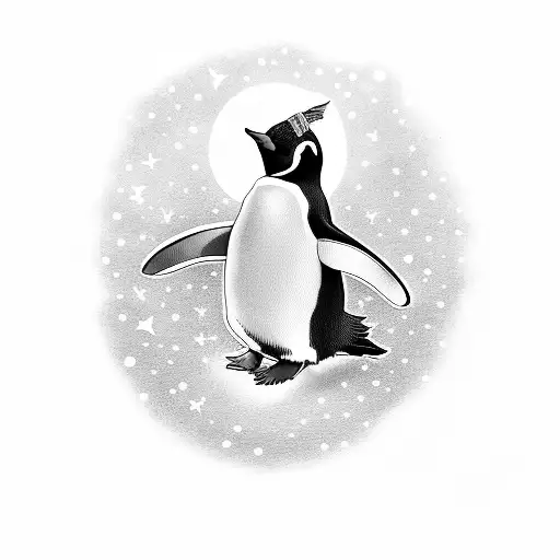 Penguin With Stars And Swim Ring