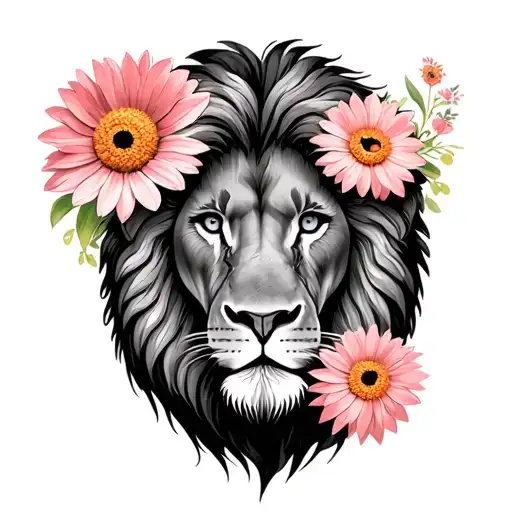 Lion And Pink And Calendula