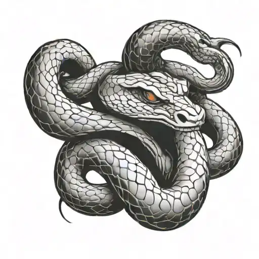 Evil Demon Snake Over Shoulder