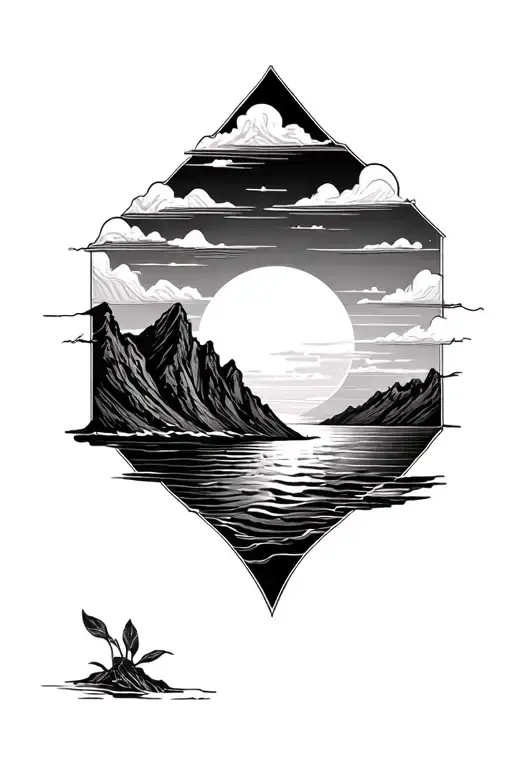 Sea Land Mountain Sunrise Integrated