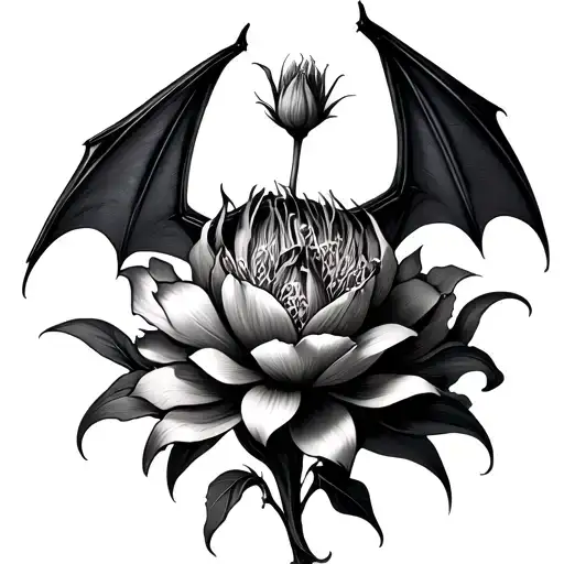 Bat With A Gladioulus Flower