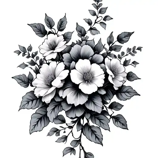 Flowers Vine Around The Arms Until The Shoulder