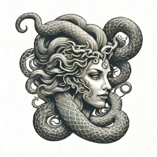 Medusa Head Holding Snake