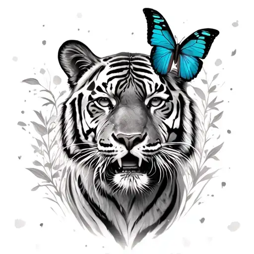 Tiger And Butterfly Emerging