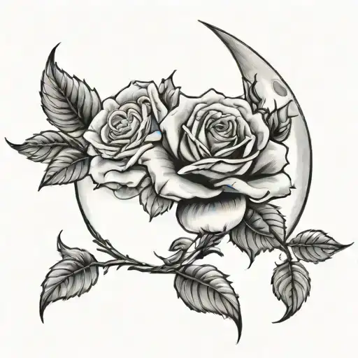 Moon And Rose