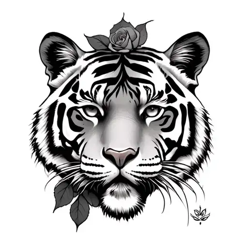 Tiger Face Rose Human Heart
