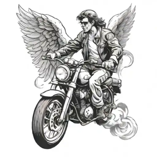 Angel Gabriel Riding A Motorcycle