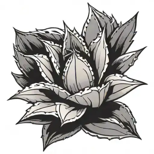 Agave Plant With Tequila Shot With Lime Slice Cut