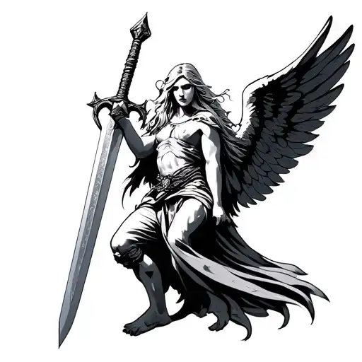 Avenging Angel Holding A Sword