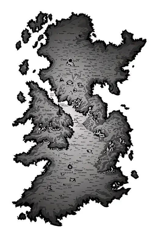 Cornish Coast Line As A Pirate Map Made