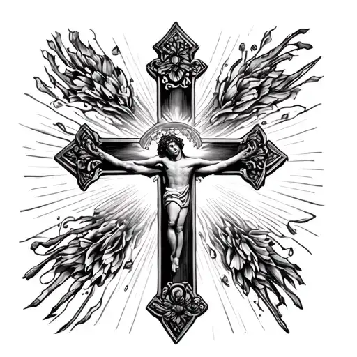 Christian Cross With July 24Th 2007 And Other Details Around It