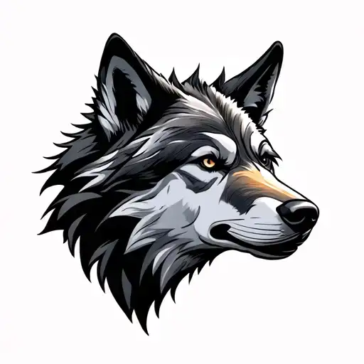 Stoic Wolf Head