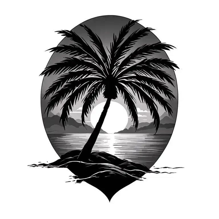 Palm Tree And Sunset