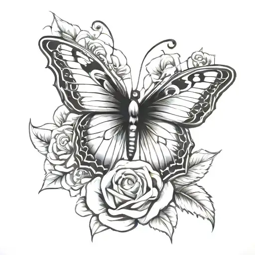 Butterfly In A Rose