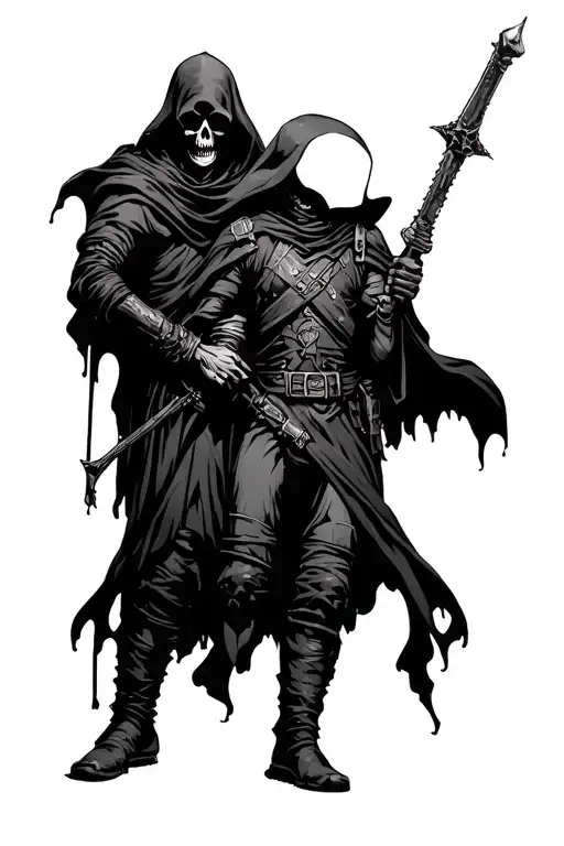 Soldier And Grim Reaper Full Body