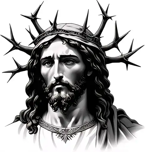 Jesus With Hood And Thorn Crown