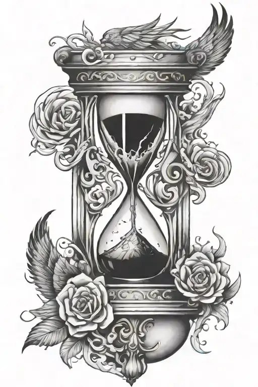 Broken Hourglass Phoenix Wirh Mooncycles Spiritual Feminine