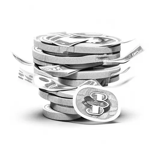 Stack Of Money With Basketball Texture