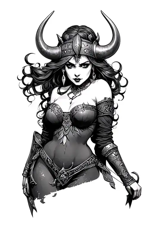 Goth Viking Pinup Girl