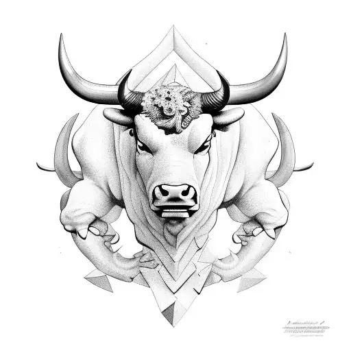Angry Bull With Laurels