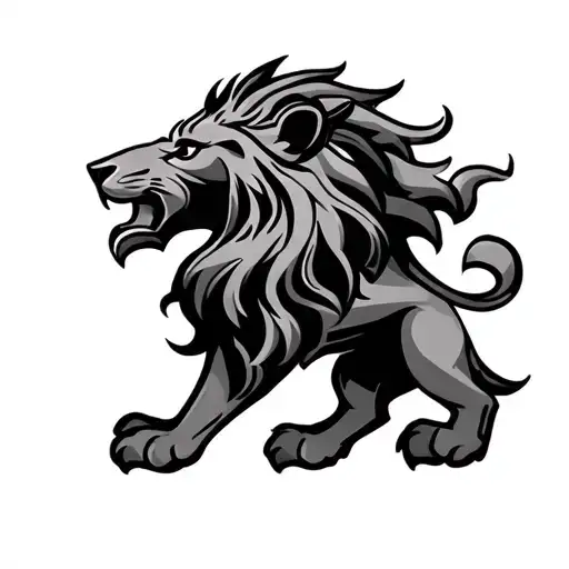 Lion Rampant Lion Tribal