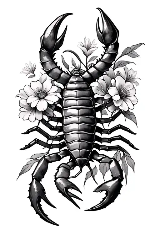 Scorpio And Flowers Growing