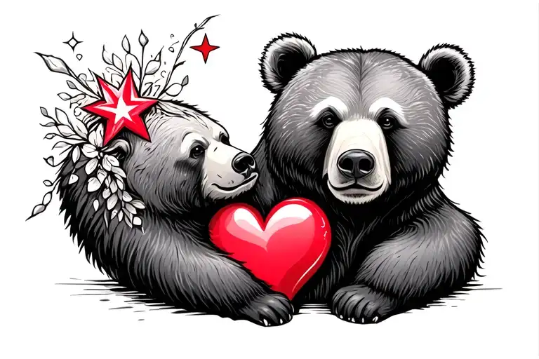 Bear And Heart With Star