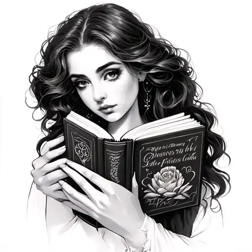 A Woman Holding A Book