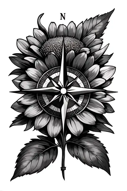 Compass Rose Aster Flower And Morning