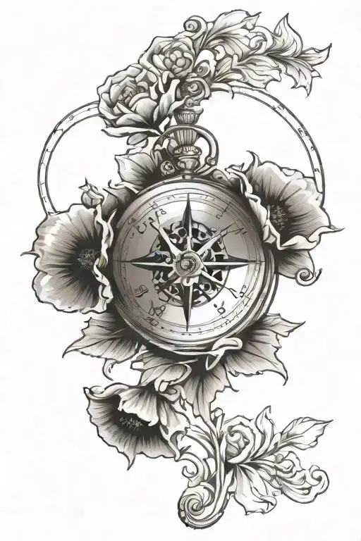 Compass Clock Poppy