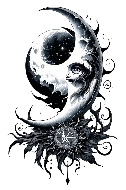 Aquarius Mystical Wicca Sun Moon