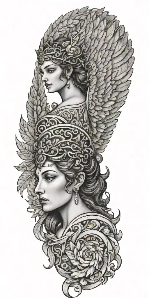 Greek Goddess Viktory With Wings