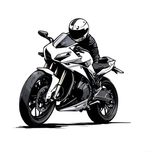 Simple Black And White Sports Motorcycle