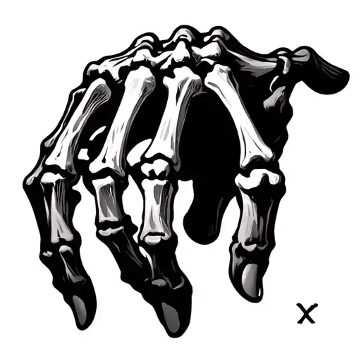 Skeleton Hand With X On It