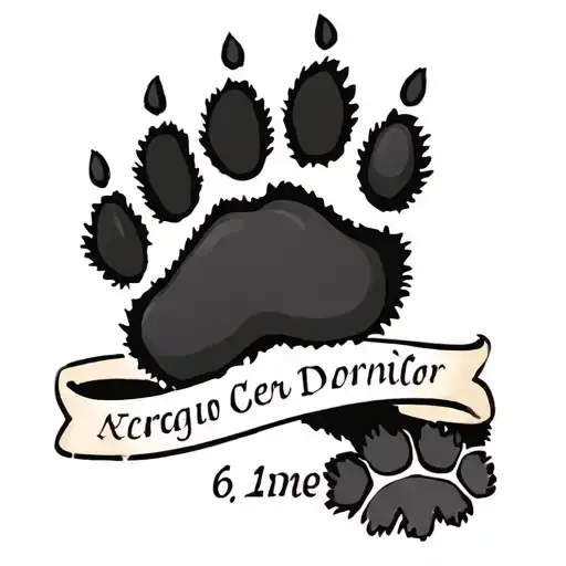 Dog Paw With A Name And Date