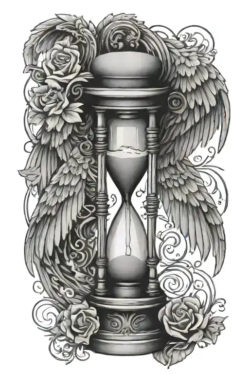 Hourglass With Angel Wings