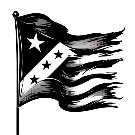 Cross With Puerto Rico Flag In It Line Art Simple Easy