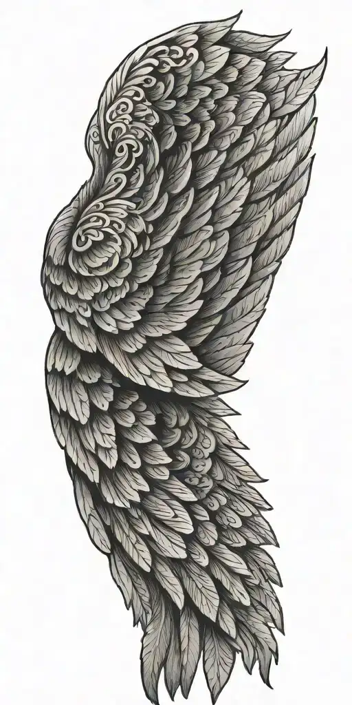 A Pair Of Wings Spread Open