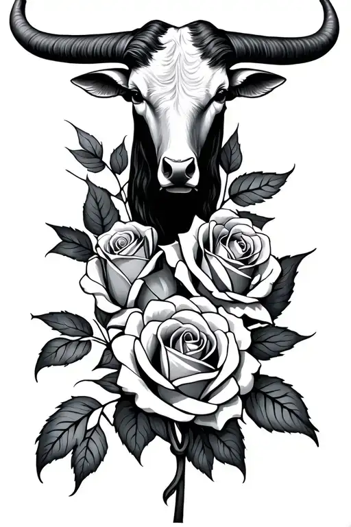 Taurus Zodiac Sign Intertwined Roses