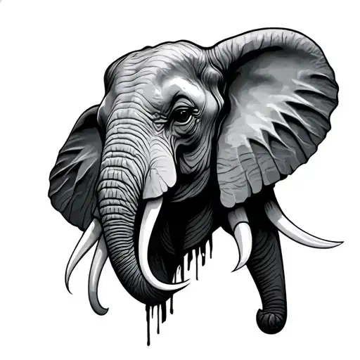 An Elephant Head With A Semicolon Hidden In It