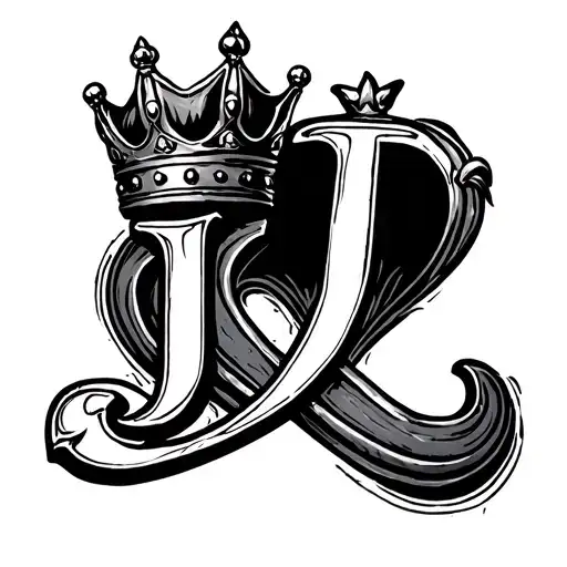 Letter J Incorporated Into A Royal Crown