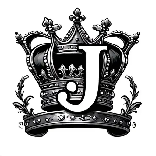 Letter J Incorporated Into A Royal Crown