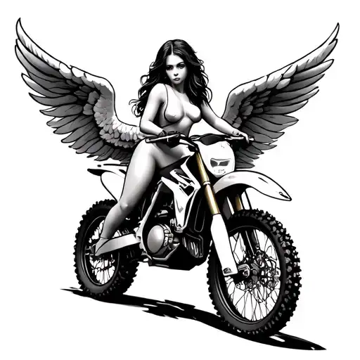 Female Angel On A Dirtbike