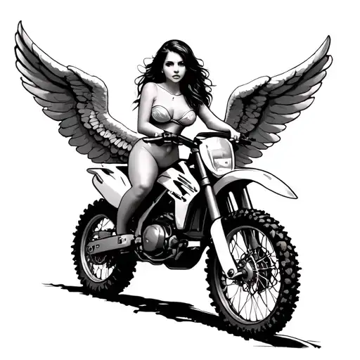 Female Angel On A Dirtbike